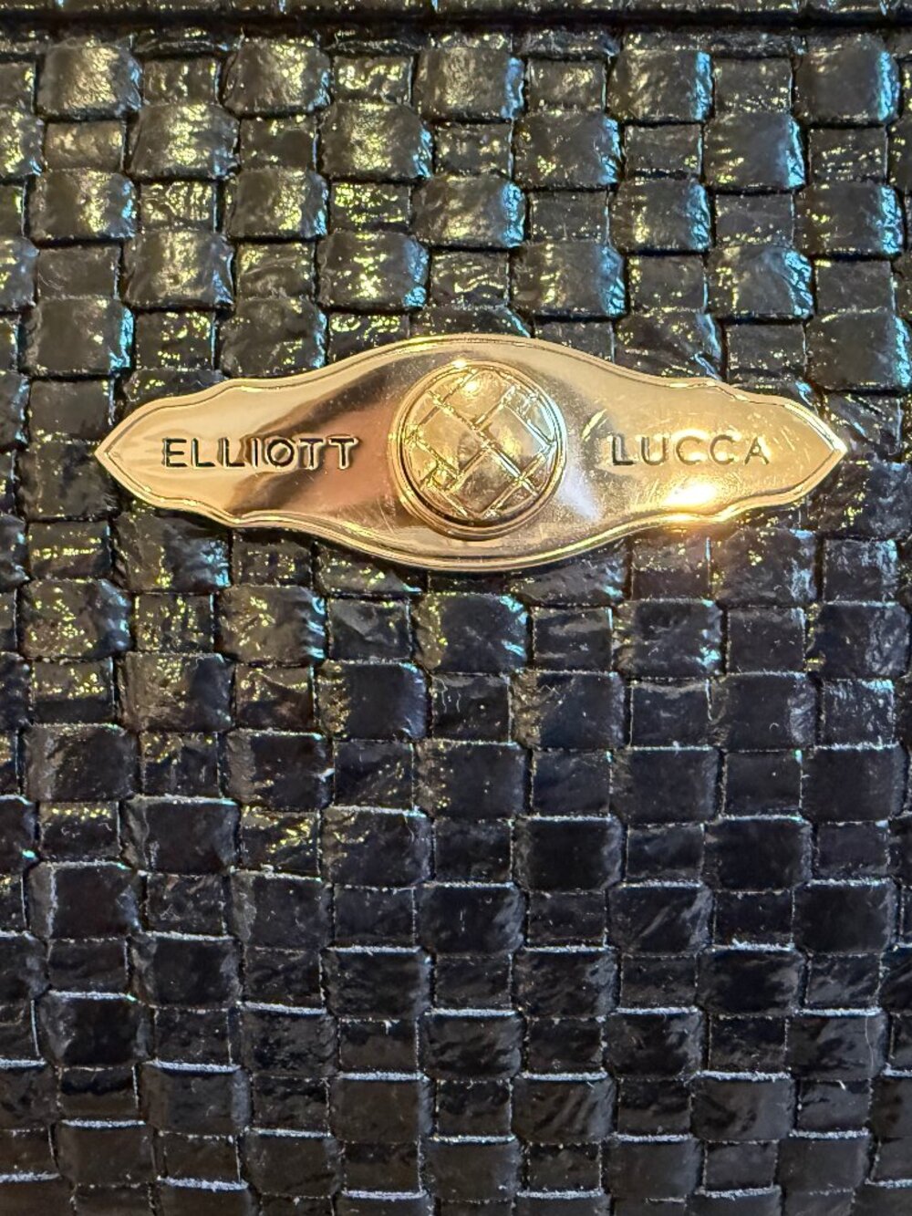 Elliott Lucca Woven Leather Shoulder Bag Black Small - Picture 3 of 7